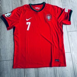 Portugal Ronaldo #7 Soccer Jersey XL Red